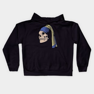 The Skull with a Pearl Earring Kids Hoodie